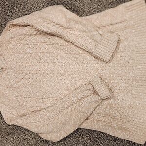 L.L. Bean Women's Beige Cable Knit Sweater